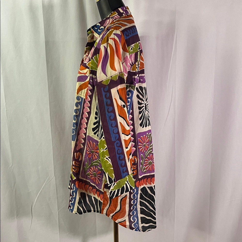 True Destinations Multicolor Printed Button Front… - image 2